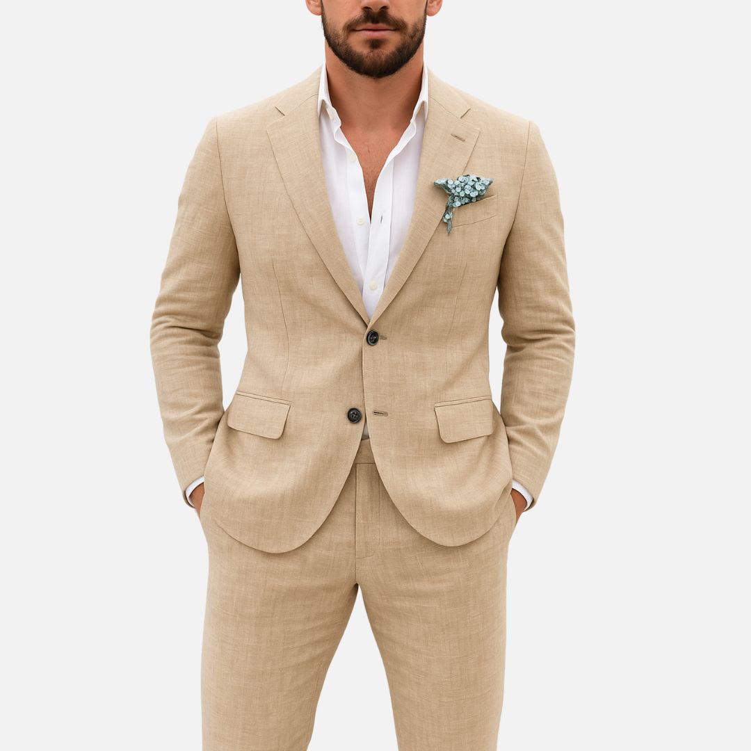 Men's Premium Tailored Linen Suit for Weddings and Events - 1