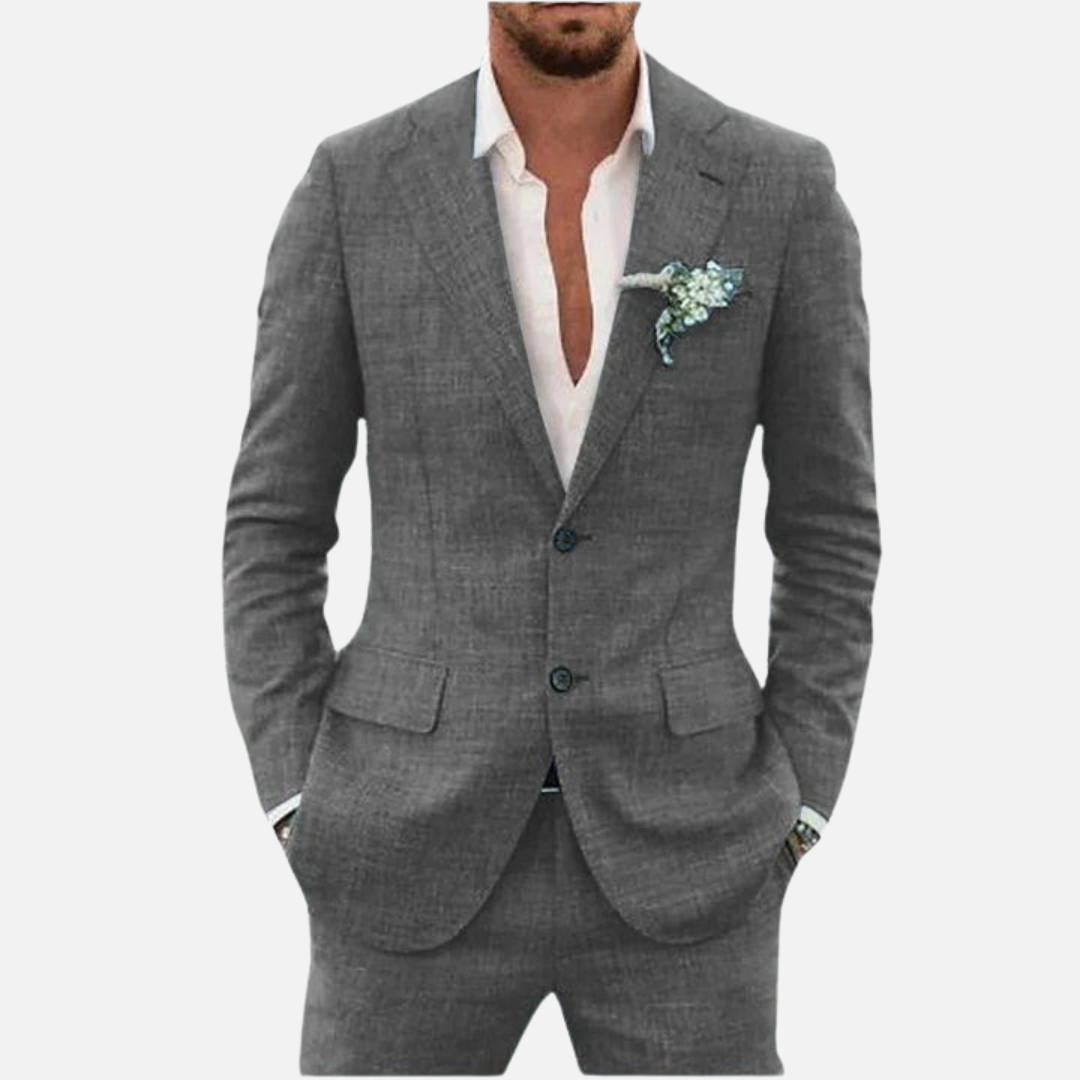 Men's Premium Tailored Linen Suit for Weddings and Events - 6
