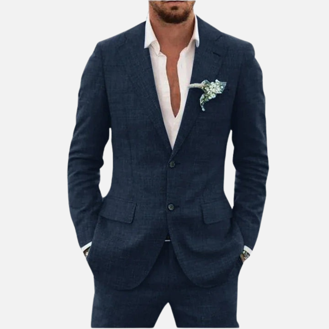 Men's Premium Tailored Linen Suit for Weddings and Events - 8
