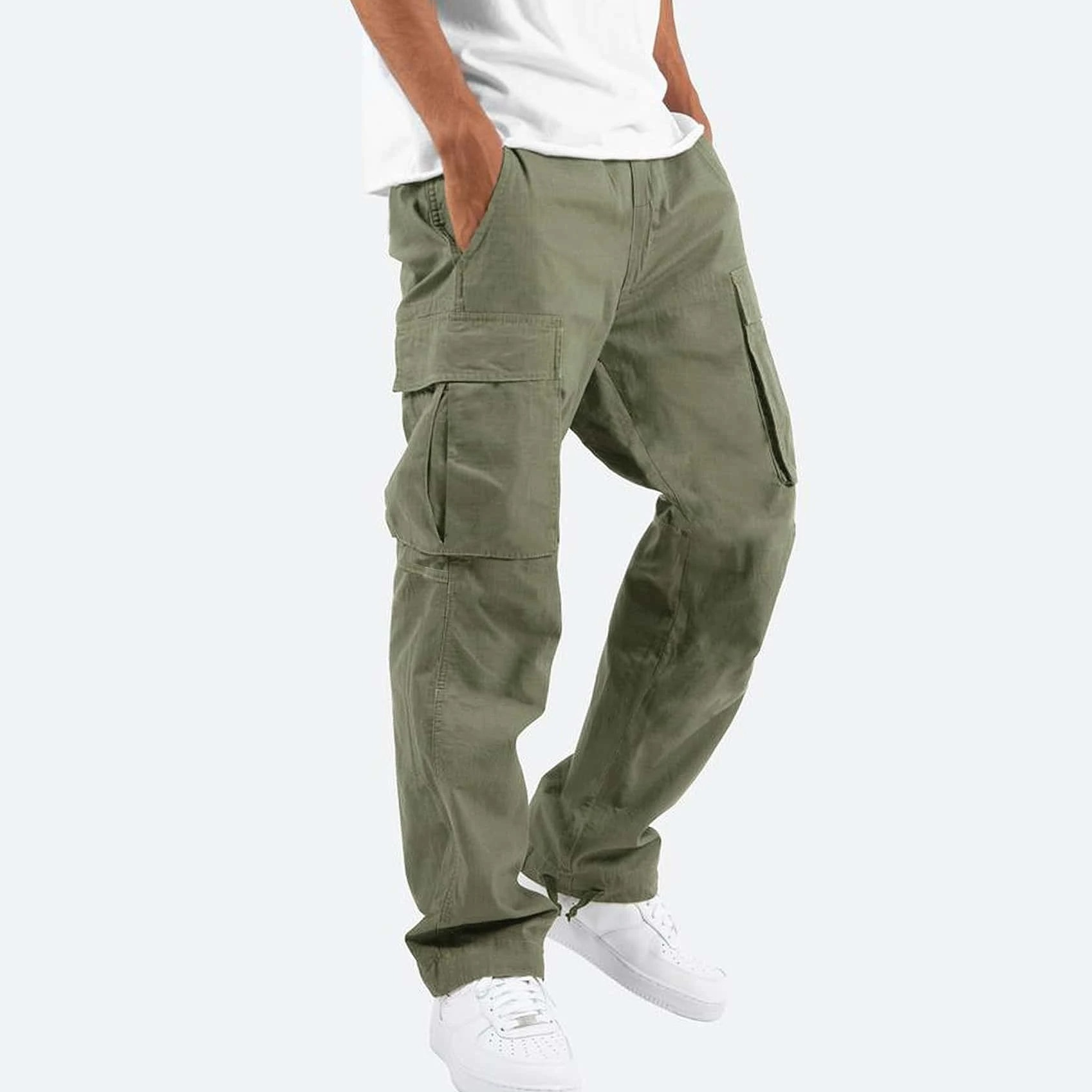 Men's Relaxed Fit Cargo Pants Casual Everyday Outdoor Wear - 4