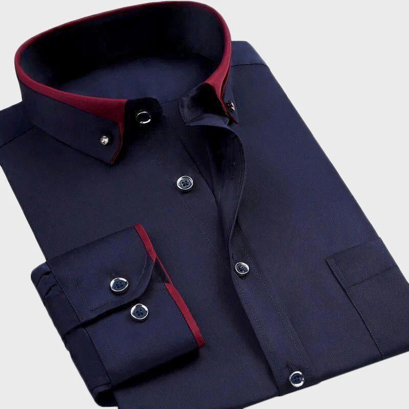 Men's Slim Fit Button-Up Shirt Lightweight Casual Oxford