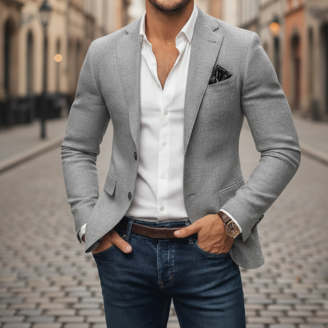 Men's Slim Fit Elegant Blazer for Smart Casual Occasions - 1