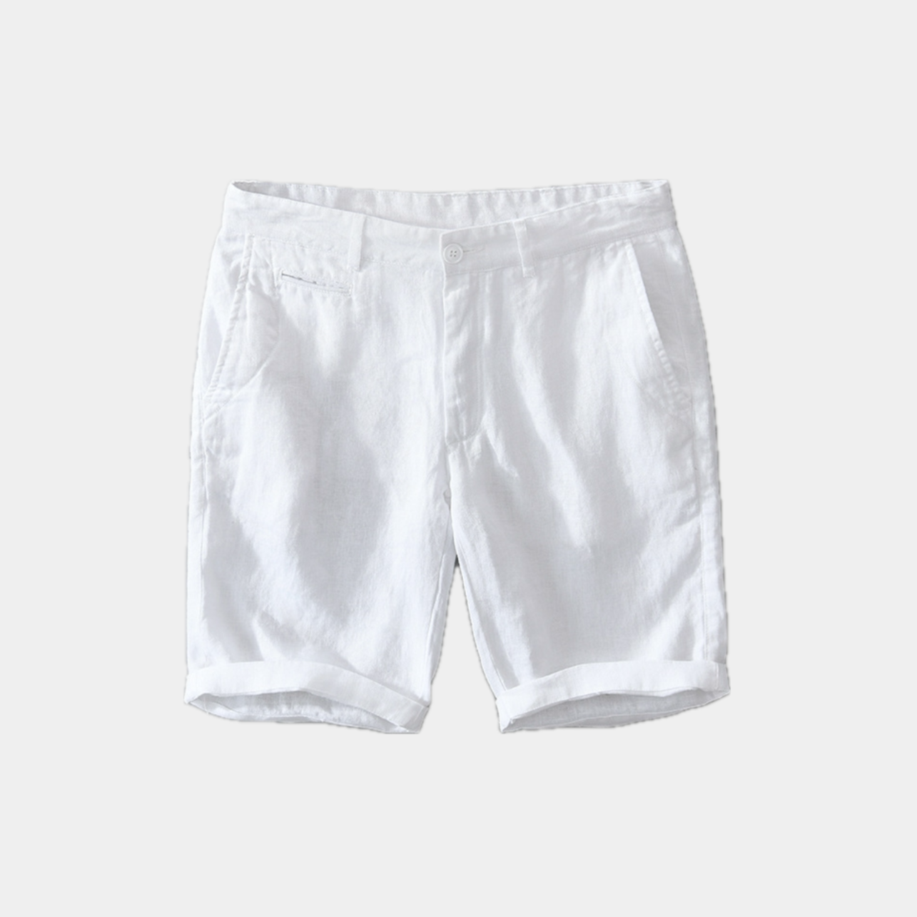 Men's Slim Fit Linen Shorts Elegant Summer Style Side Pockets