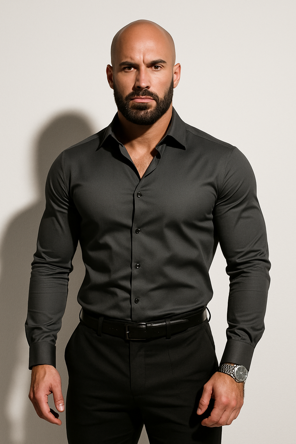 Men's Slim Fit Tailored Long Sleeve Dress Shirt Button-Down