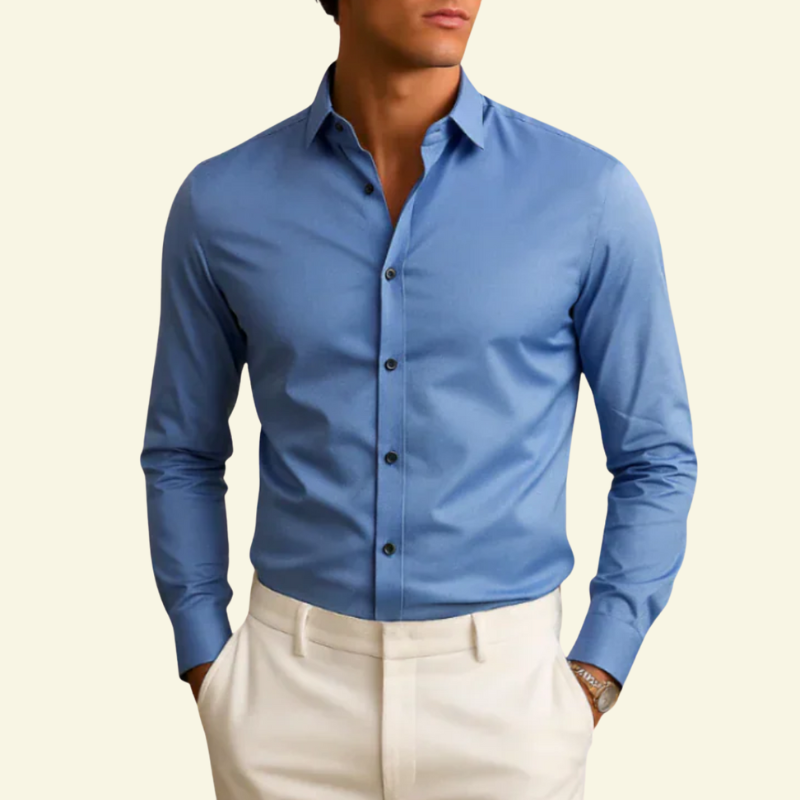 Men's Smart Casual Shirt with Contrast Button Detail
