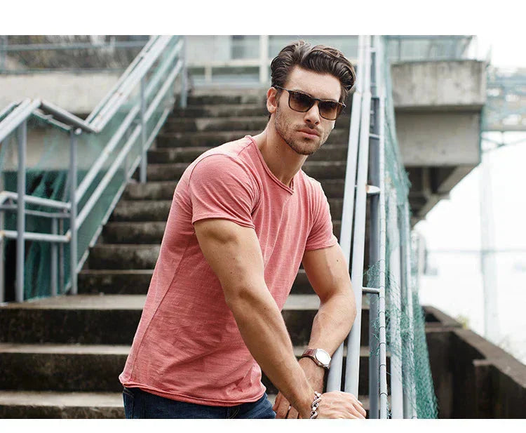 Men's Soft Cotton T-Shirt Lightweight Relaxed Fit Everyday Casual