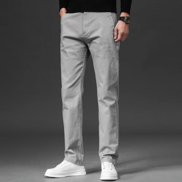 Men's Stretch Chino Slim Fit Casual Pants Elastic Waist
