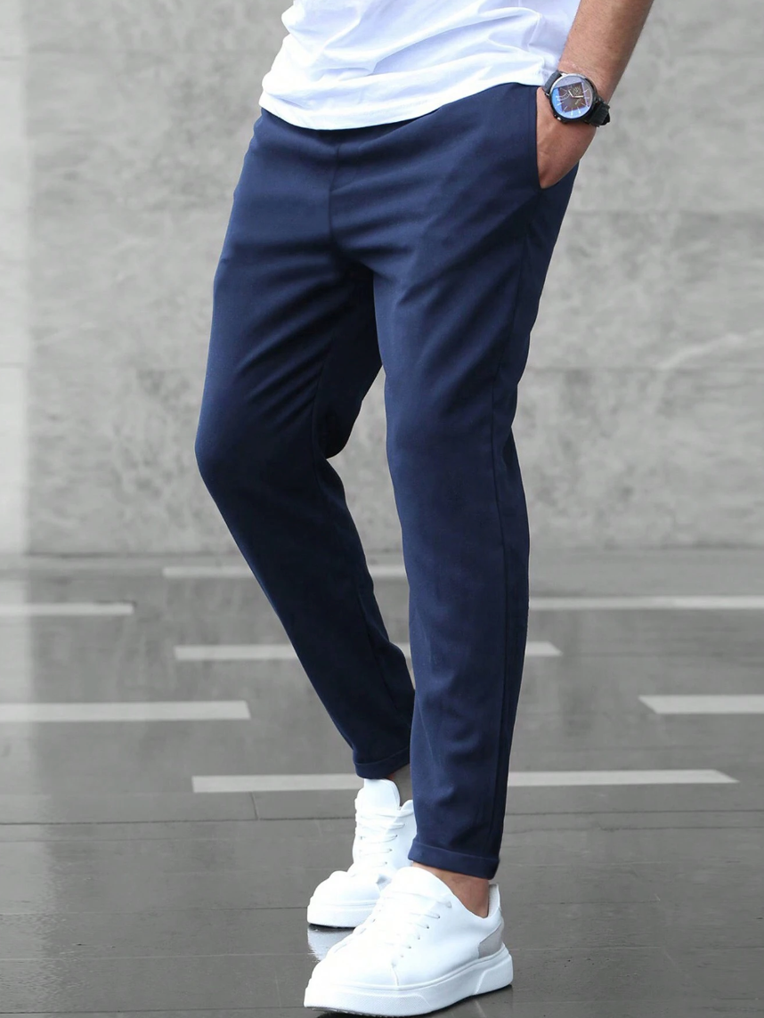 Men's Stretch Comfort Pants Regular Fit Casual Everyday Wear