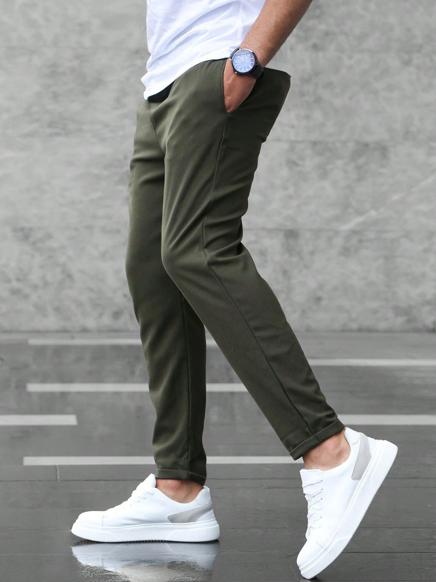 Men's Stretch Comfort Pants Regular Fit Casual Everyday Wear