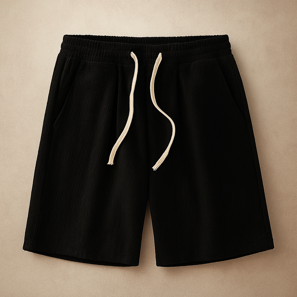 Men's Waffle Knit Shorts with Comfortable Elastic Waist