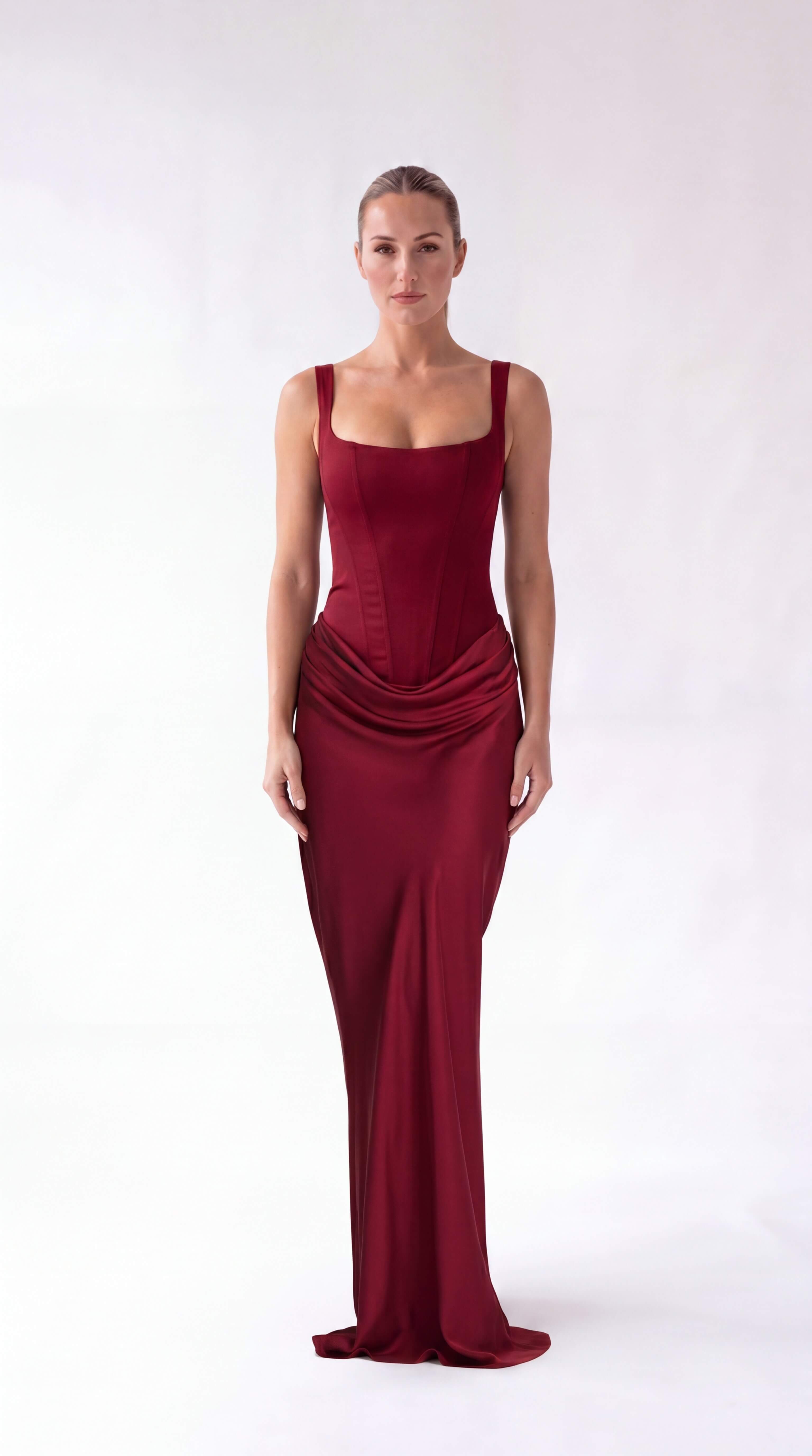 Women's Backless Maxi Dress Elegant Evening Wedding Guest Gown - 12