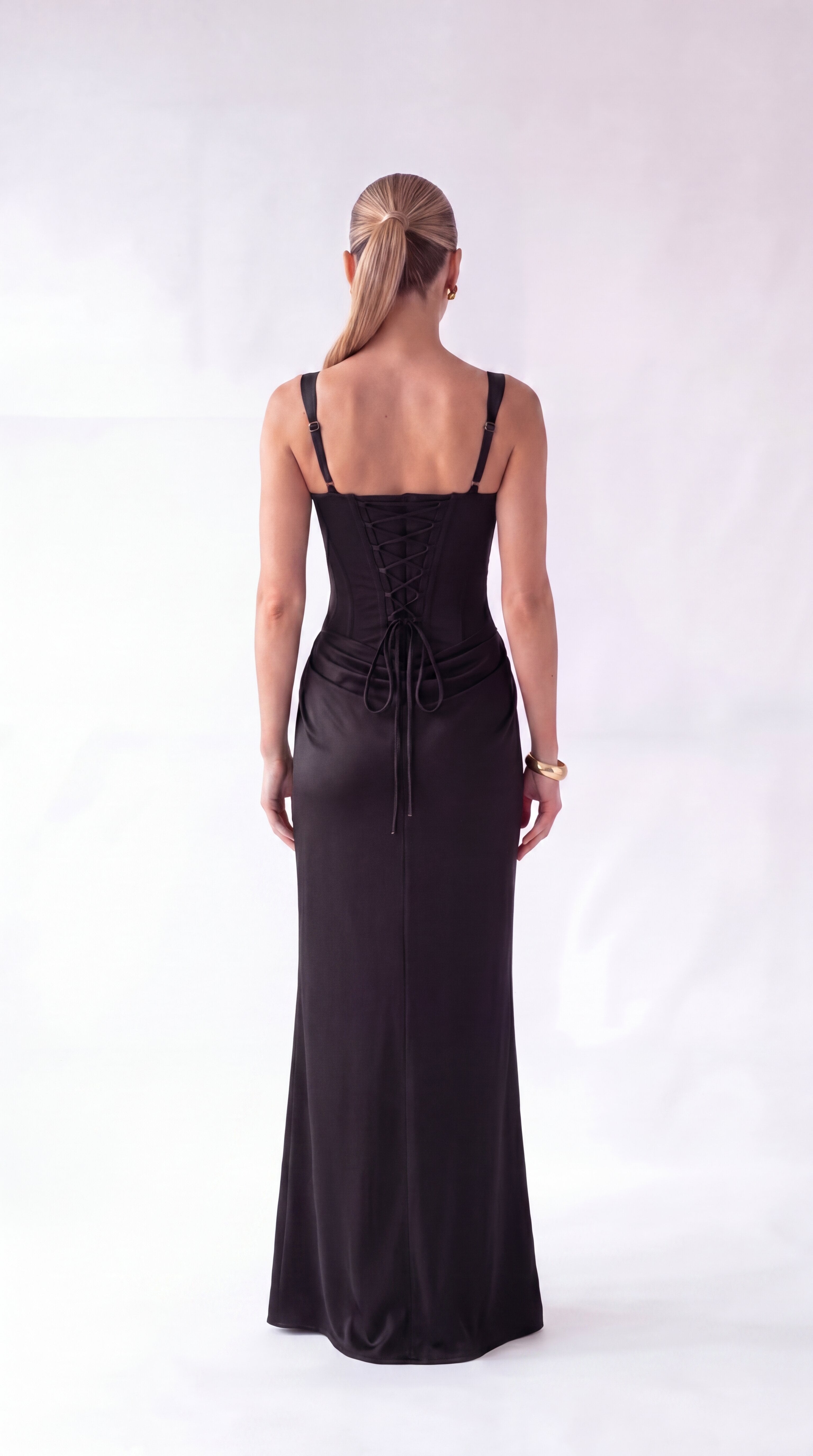 Women's Backless Maxi Dress Elegant Evening Wedding Guest Gown - 17