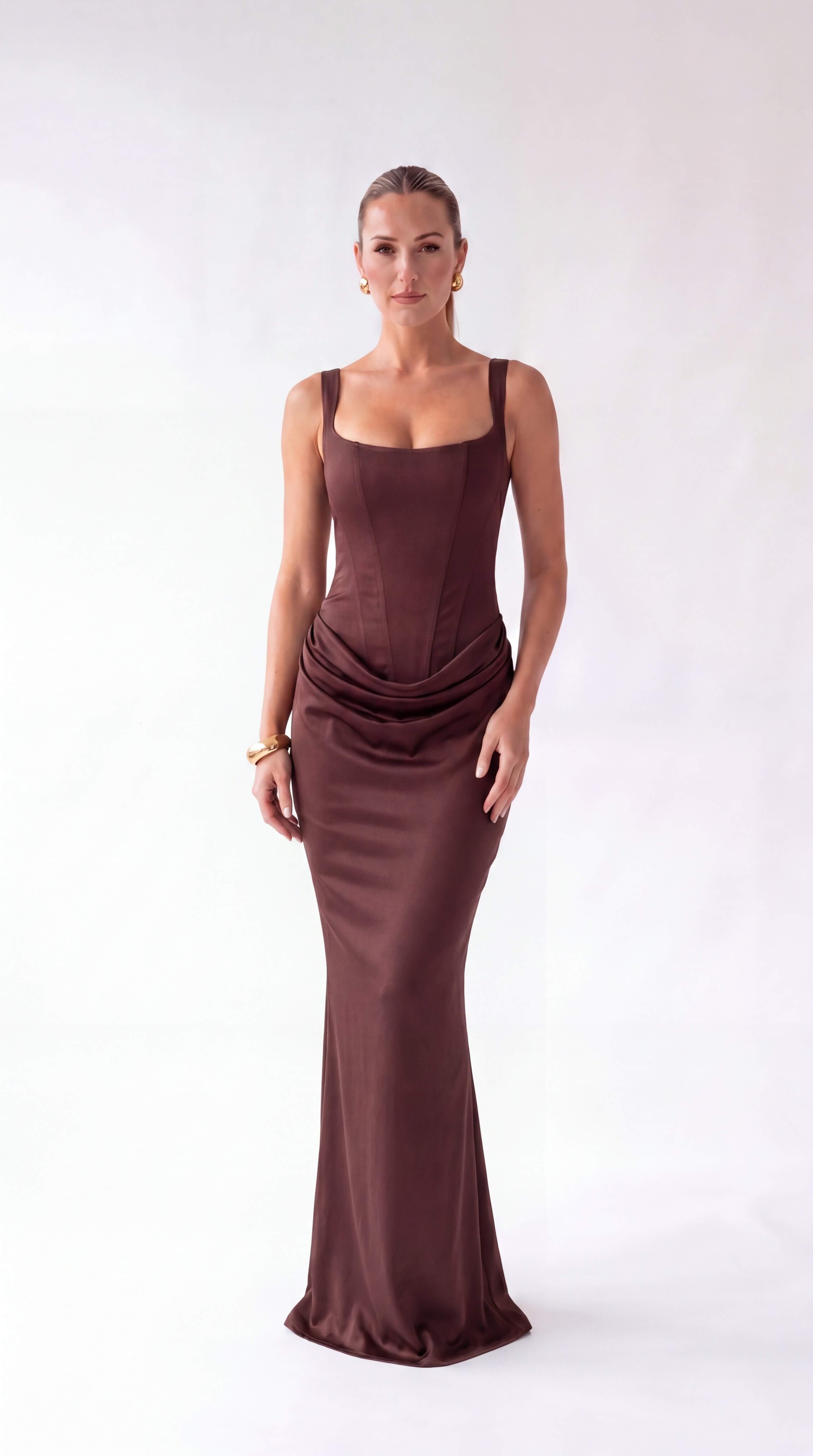 Women's Backless Maxi Dress Elegant Evening Wedding Guest Gown - 5