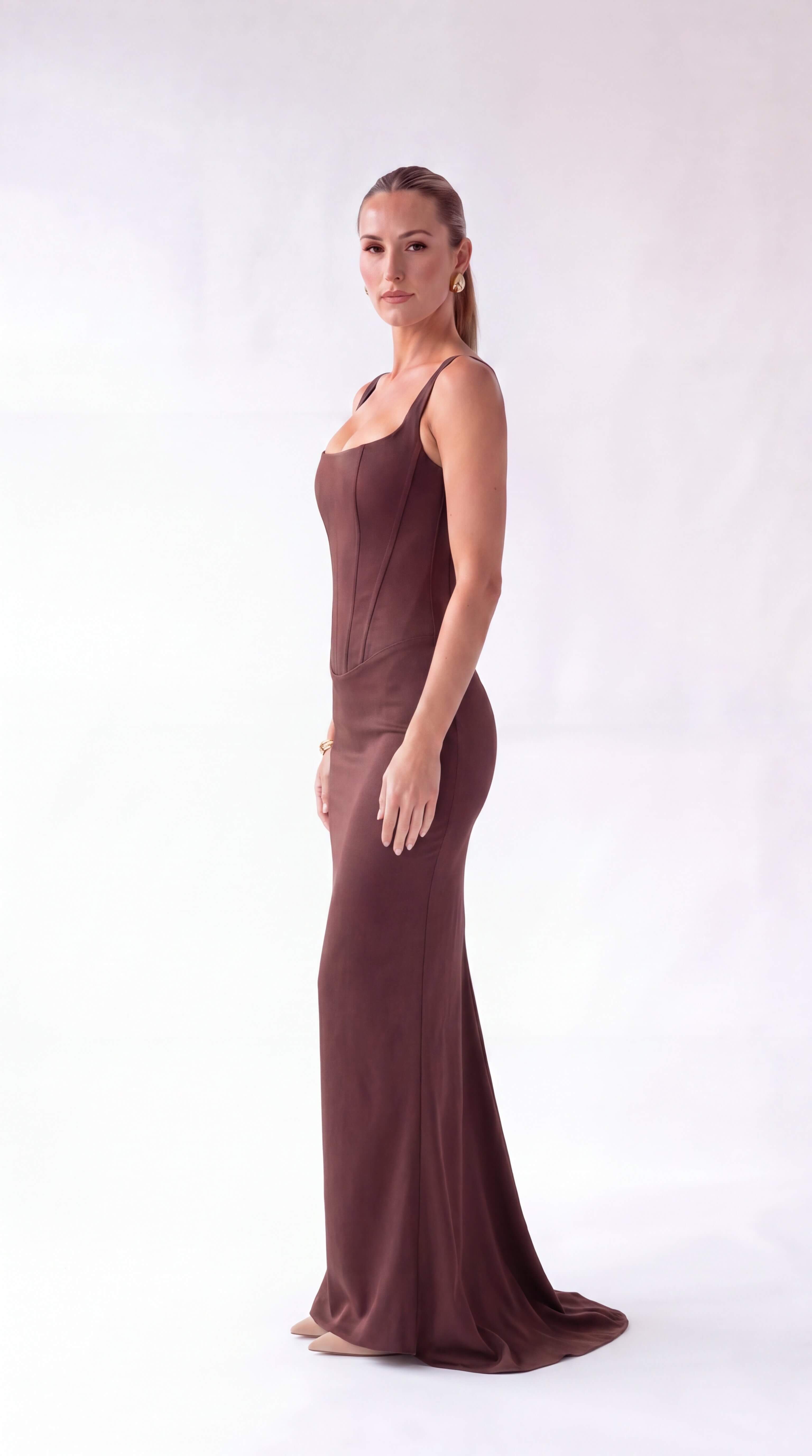 Women's Backless Maxi Dress Elegant Evening Wedding Guest Gown - 6