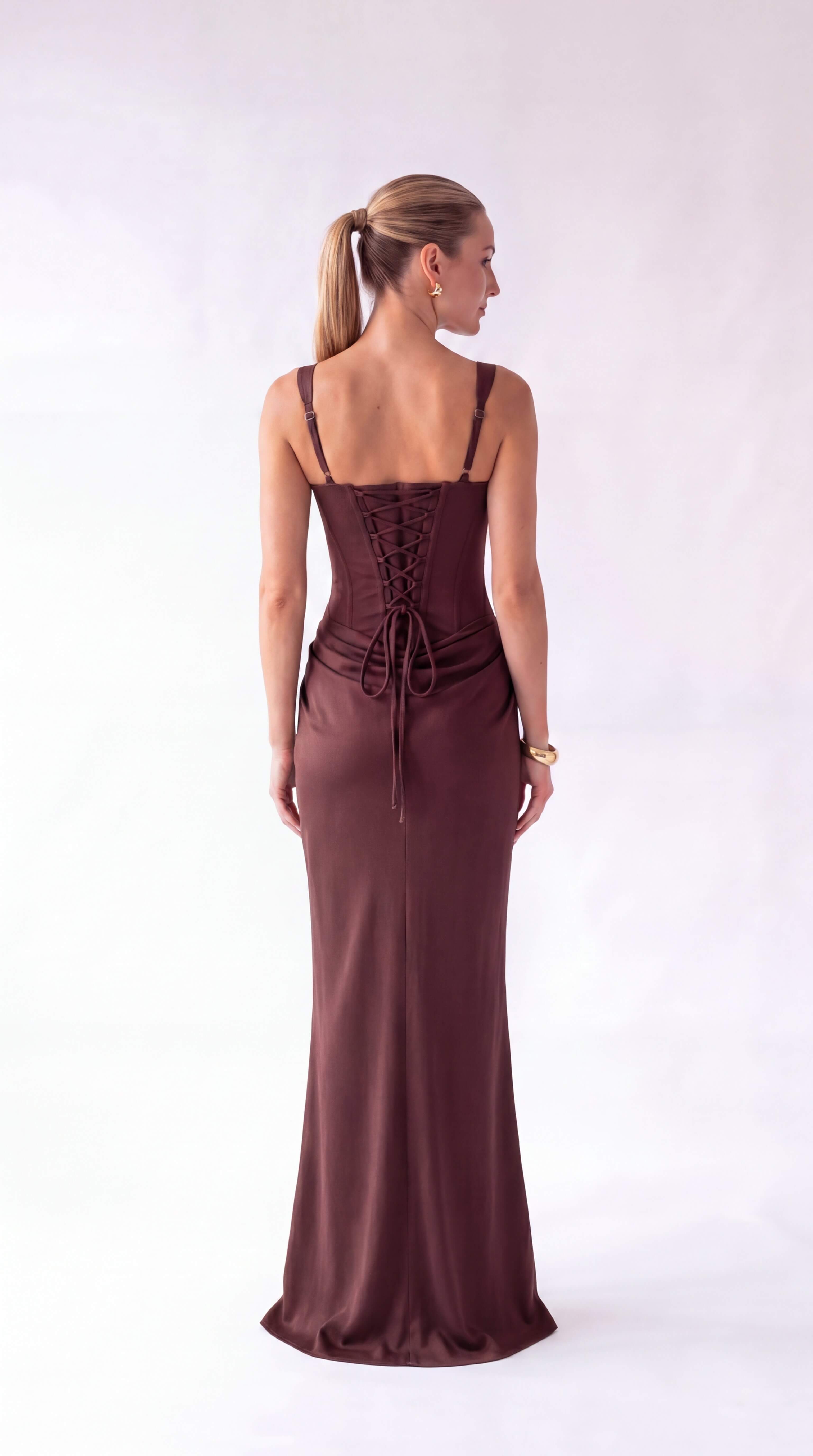 Women's Backless Maxi Dress Elegant Evening Wedding Guest Gown - 8