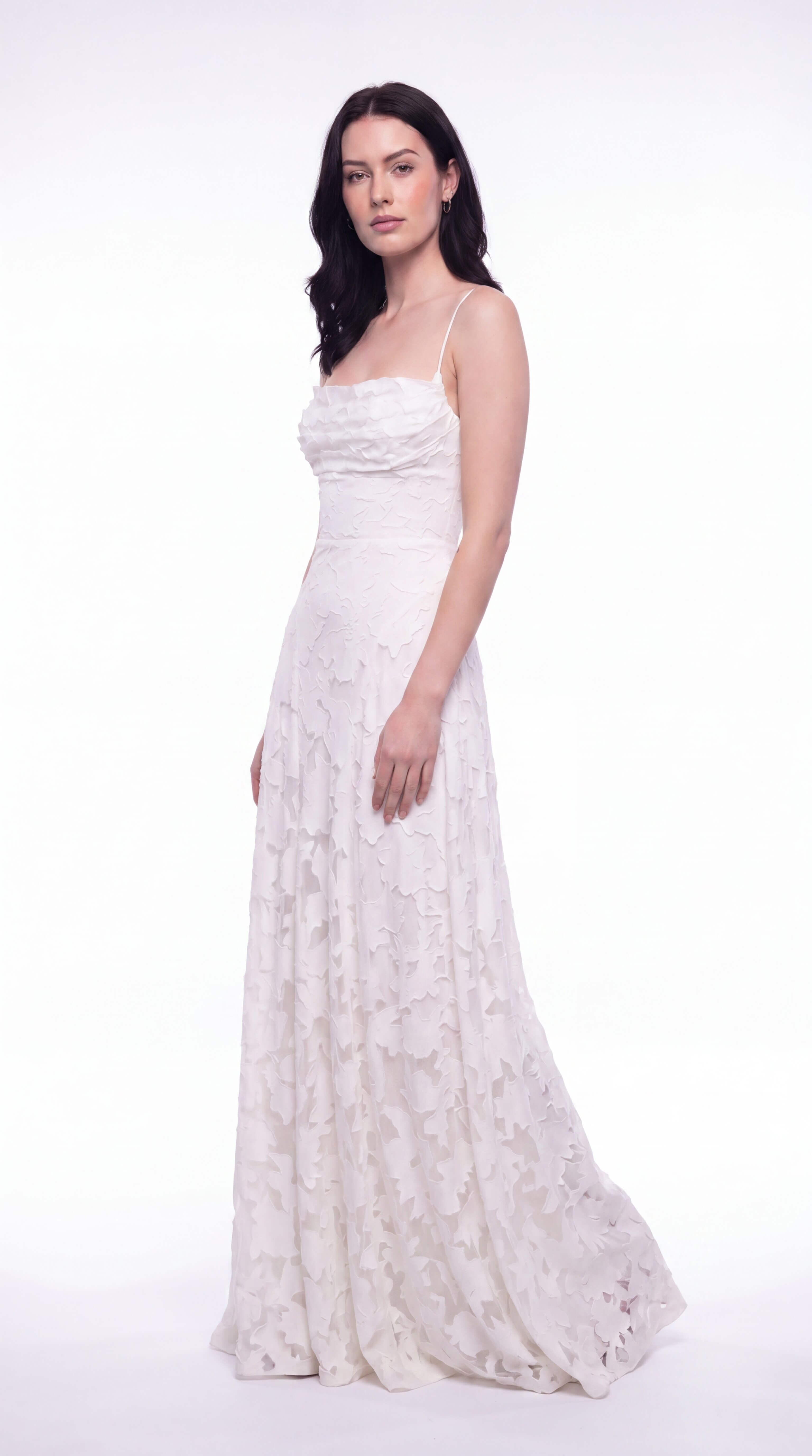 Women's Floral Maxi Dress Thin Straps Wedding Guest Evening Gown - 7