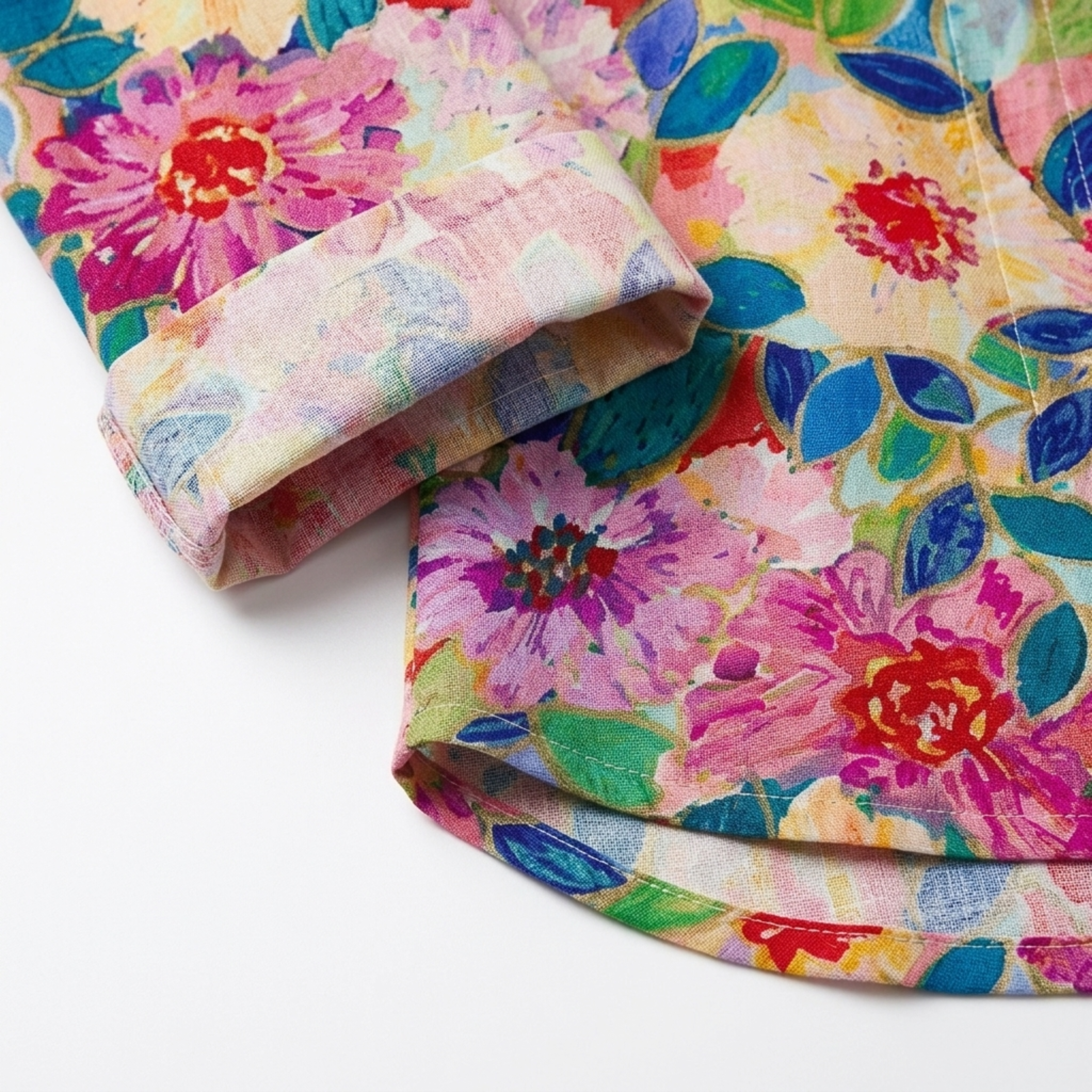 Women's Floral Print Blouse Three Quarter Sleeve Button Front Loose - 8