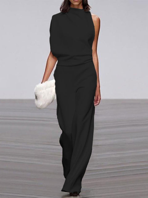 Women's Sleeveless Wide-Leg Jumpsuit Relaxed Summer Style - 1