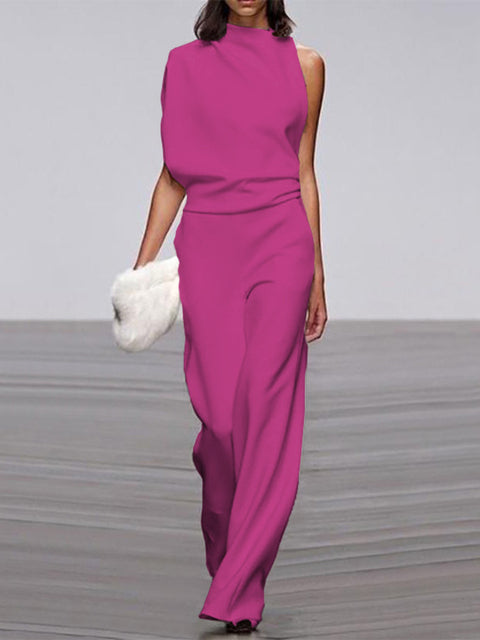 Women's Sleeveless Wide-Leg Jumpsuit Relaxed Summer Style - 12
