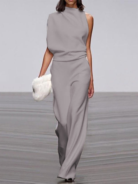 Women's Sleeveless Wide-Leg Jumpsuit Relaxed Summer Style - 2