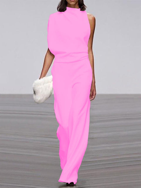 Women's Sleeveless Wide-Leg Jumpsuit Relaxed Summer Style - 3