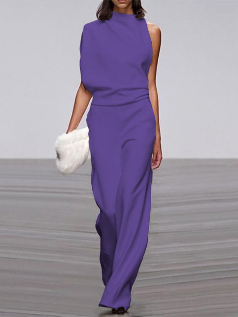 Women's Sleeveless Wide-Leg Jumpsuit Relaxed Summer Style - 4