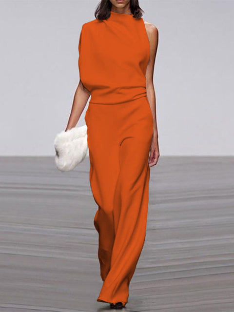 Women's Sleeveless Wide-Leg Jumpsuit Relaxed Summer Style - 6