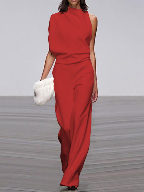 Women's Sleeveless Wide-Leg Jumpsuit Relaxed Summer Style - 7
