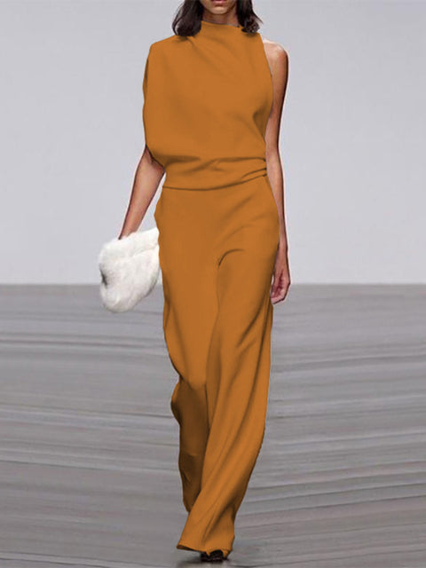Women's Sleeveless Wide-Leg Jumpsuit Relaxed Summer Style - 9