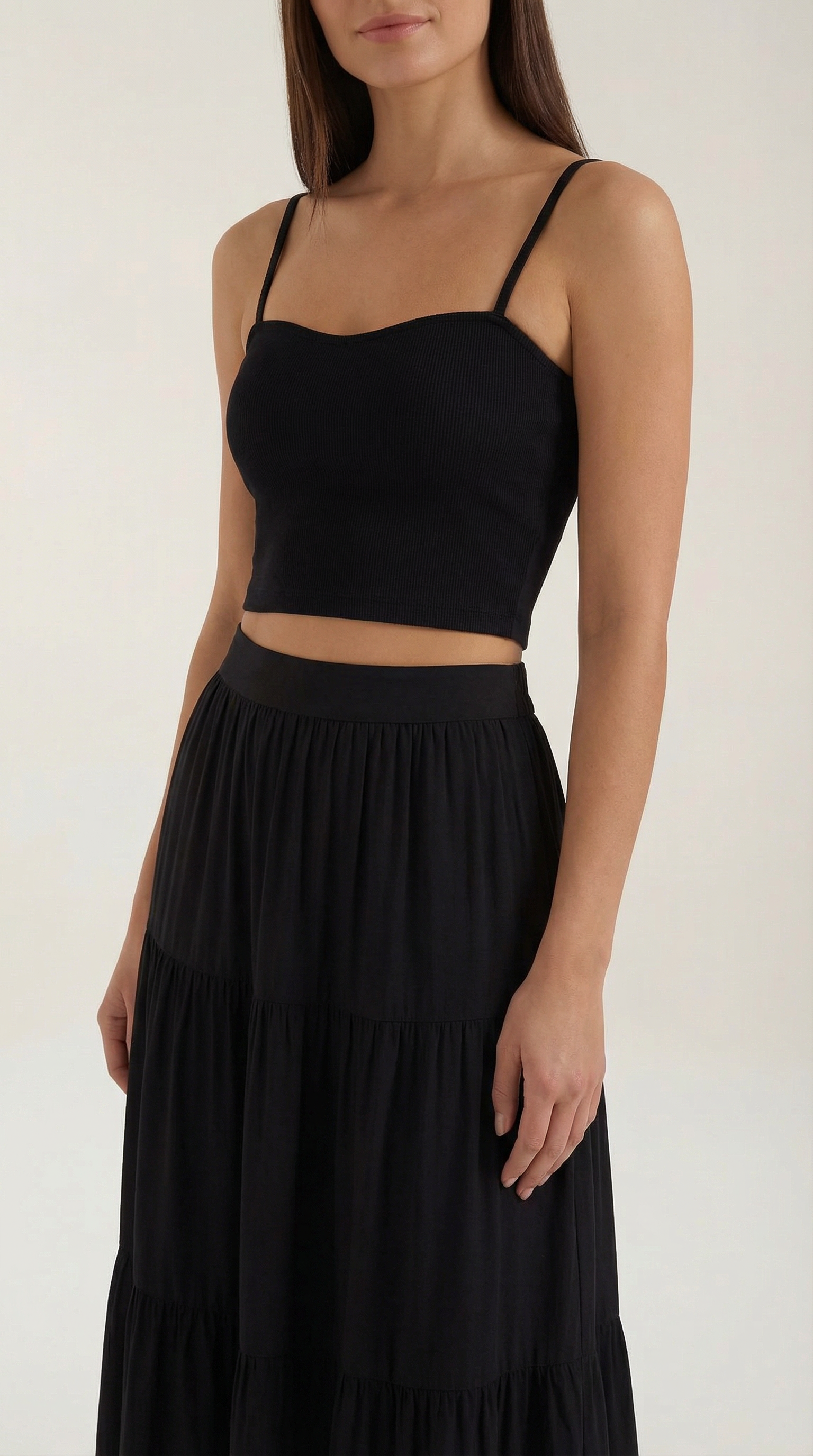 Women's Structured Fitted Tank Top with Heart Neckline - 10