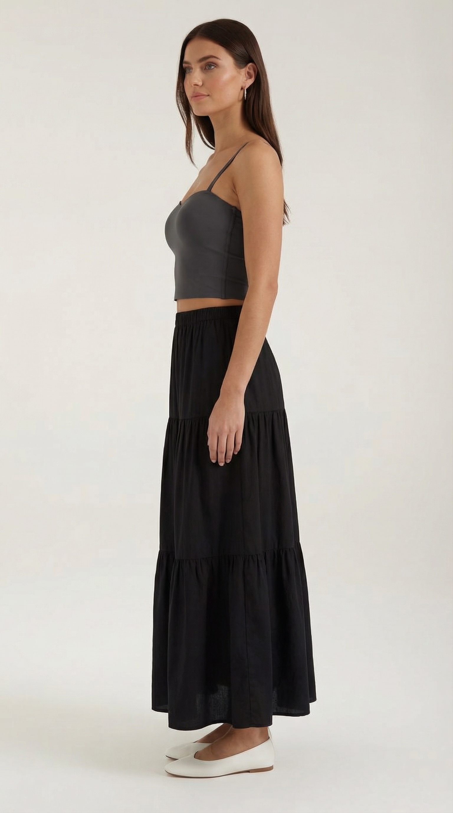 Women's Structured Fitted Tank Top with Heart Neckline - 17