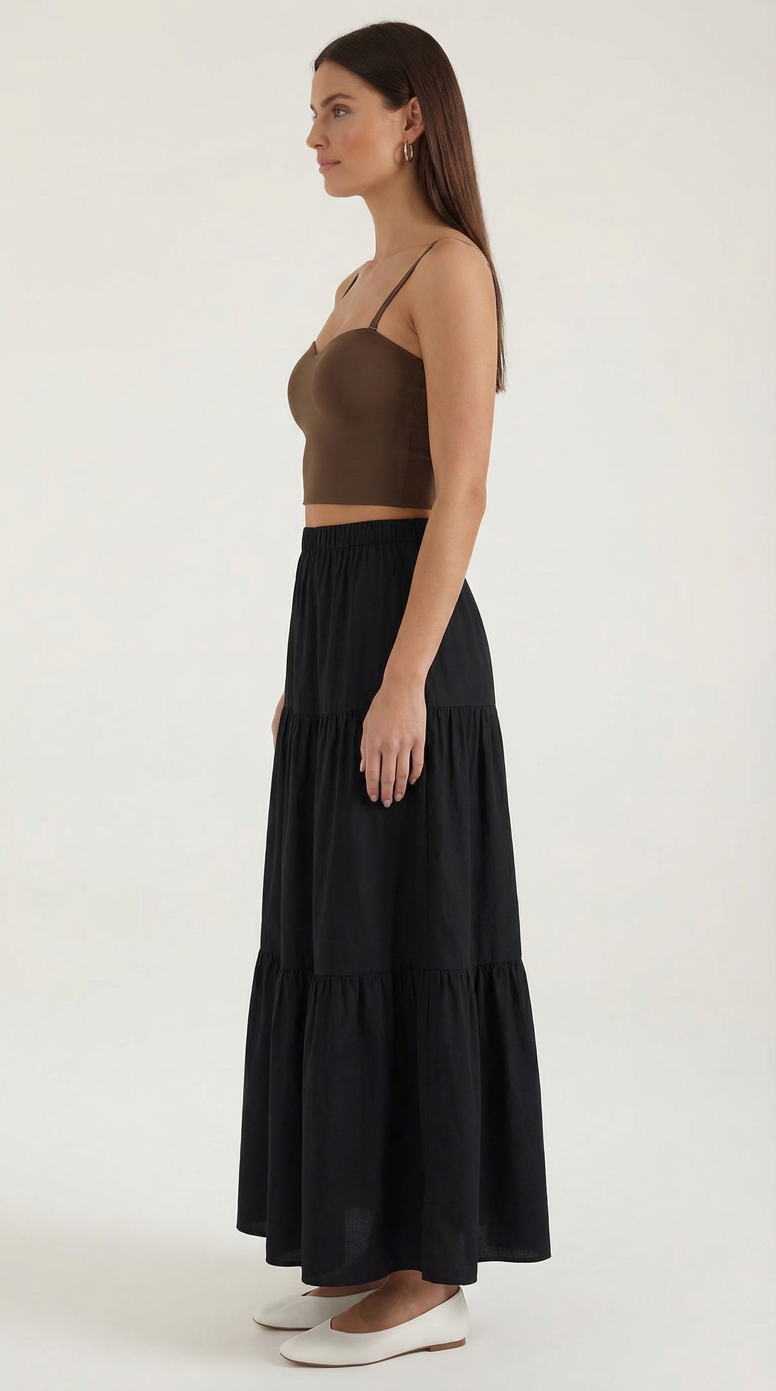 Women's Structured Fitted Tank Top with Heart Neckline - 5