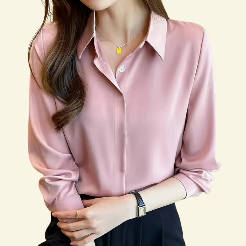 Women's Structured Shirt Elegant Smart Casual Versatile Refined Style