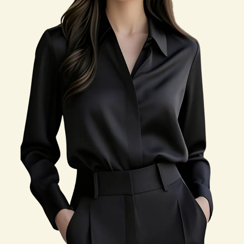 Women's Structured Shirt Elegant Smart Casual Versatile Refined Style