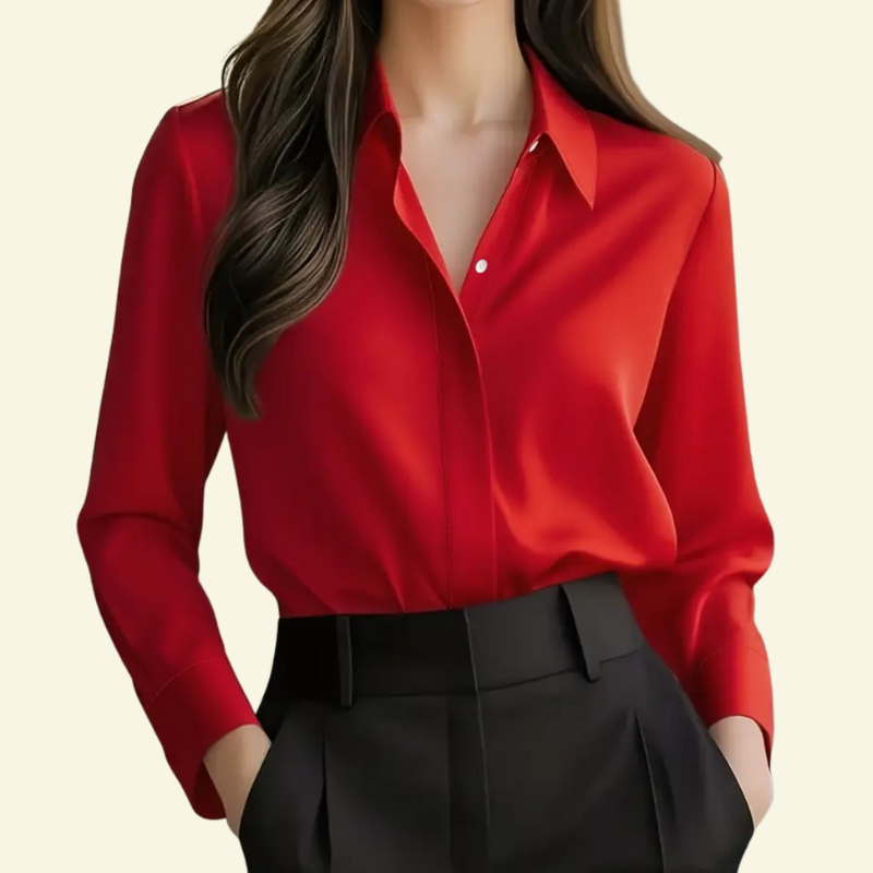 Women's Structured Shirt Elegant Smart Casual Versatile Refined Style