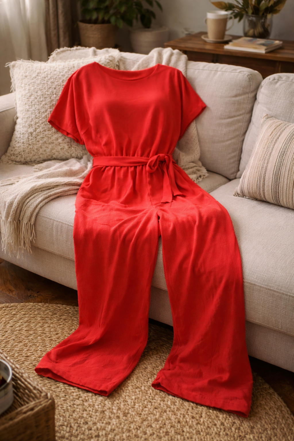 Women's Wide-Leg Belted Jumpsuit Relaxed Fit Summer Style - 10
