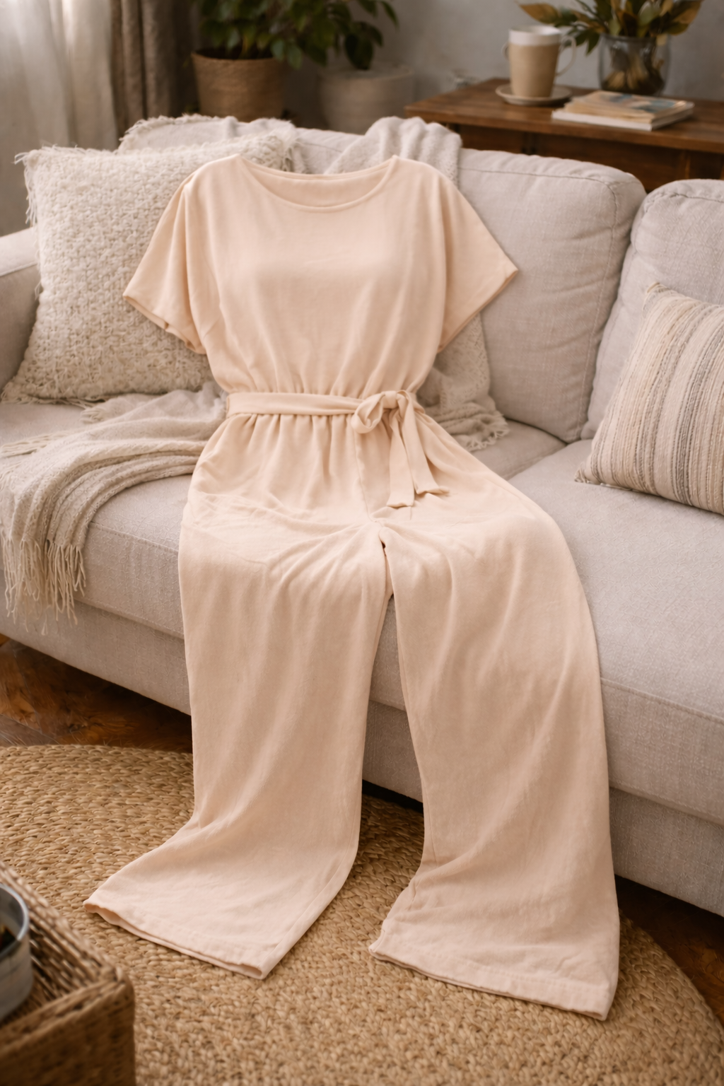 Women's Wide-Leg Belted Jumpsuit Relaxed Fit Summer Style - 2