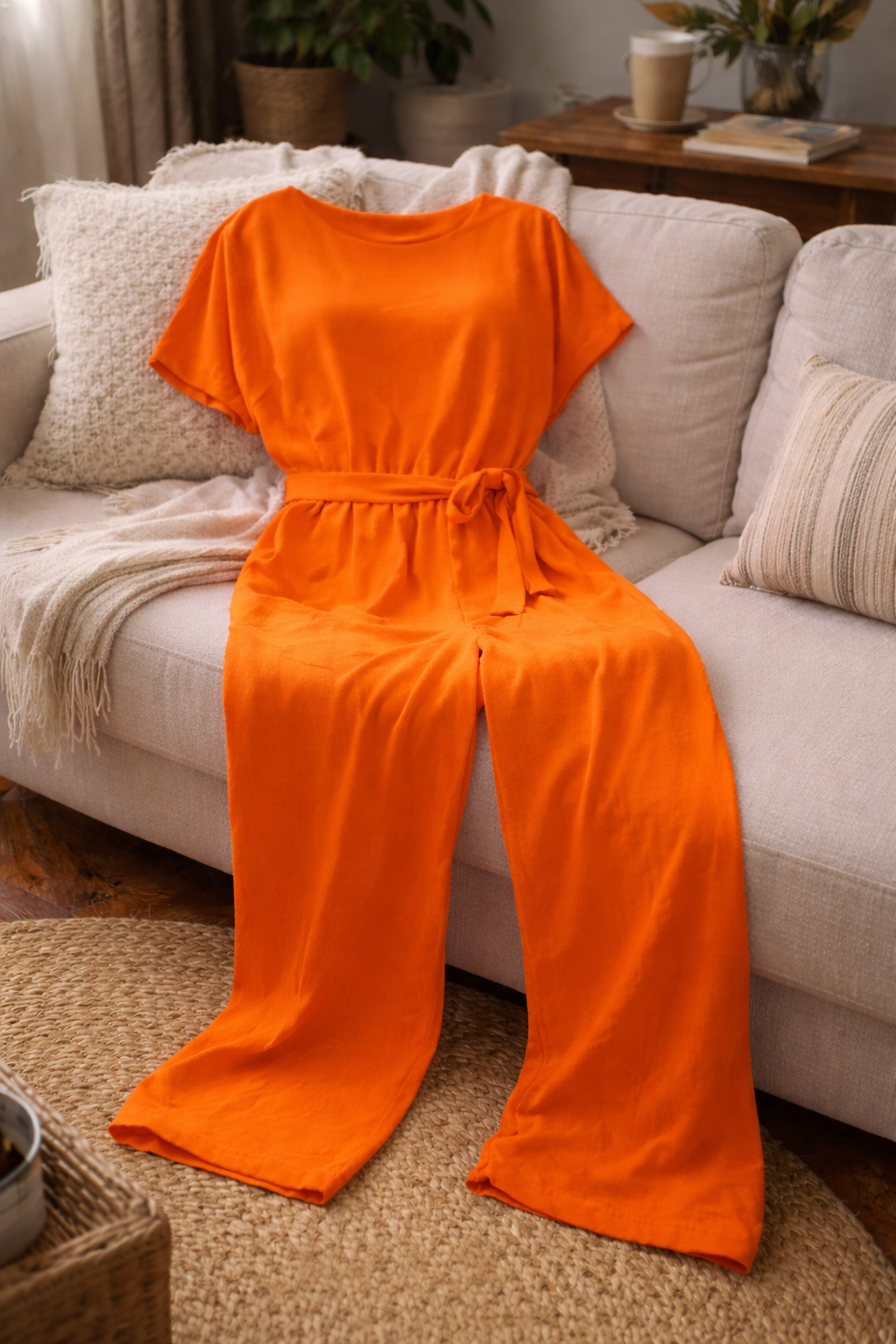 Women's Wide-Leg Belted Jumpsuit Relaxed Fit Summer Style - 7